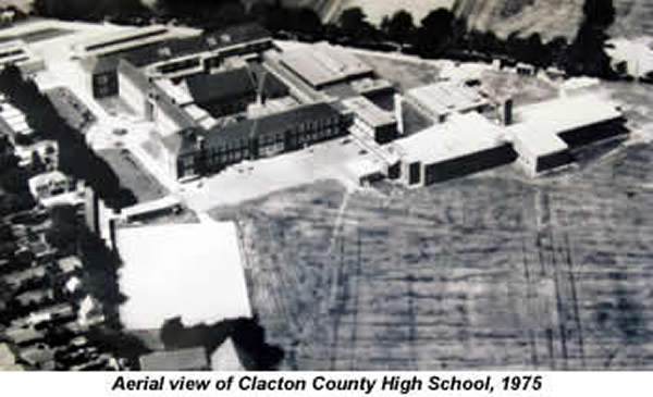 Ariel view of the school circa 1975